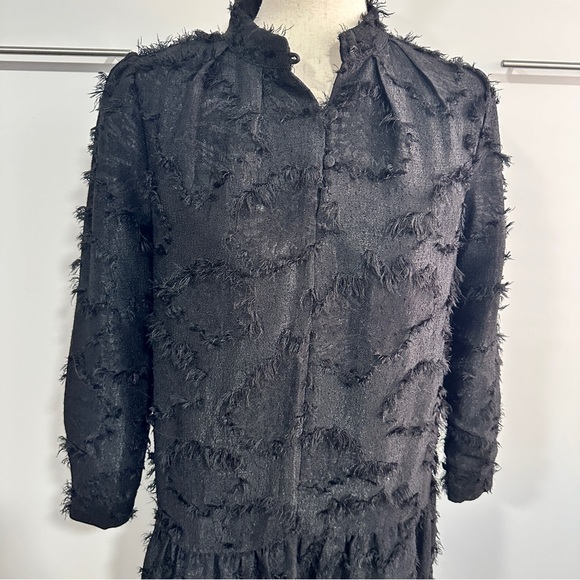 Dainty Jewells Size S Florence Frost Dress Black Mock Neck Puff Sleeves Coquette - Picture 8 of 16